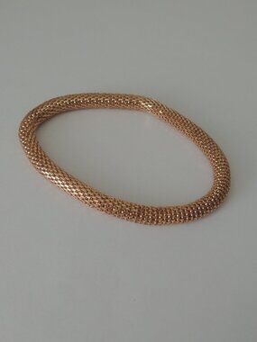 Gold tone delicate mesh rope stretch bracelet